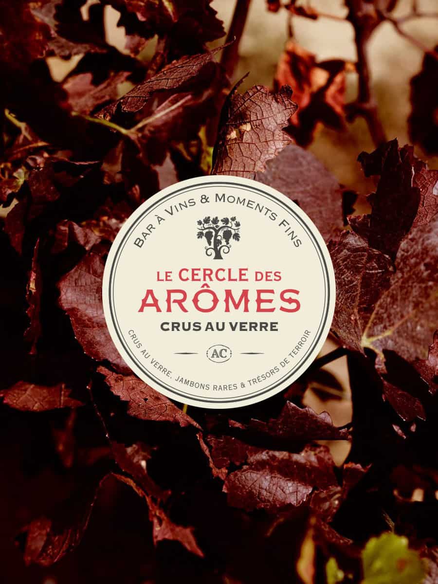 Création de l'identité visuelle du célèbre bar à vin Le cercle des Arômes à Colmar en Alsace