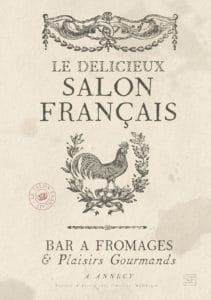 Création de marque Le Salon Français bar à vin à Annecy, branding logo, identité visuelle création Blue1310 à Annecy