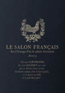 Création de marque Le Salon Français bar à vin à Annecy, branding logo, identité visuelle création Blue1310 à Annecy