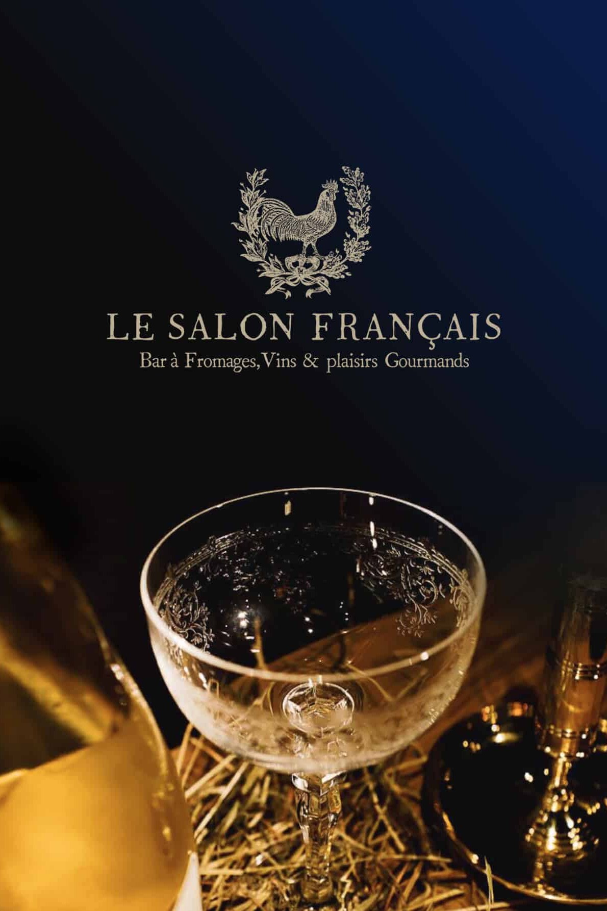 Création de marque Le Salon Français bar à vin à Annecy, branding logo, identité visuelle création Blue1310 à Annecy