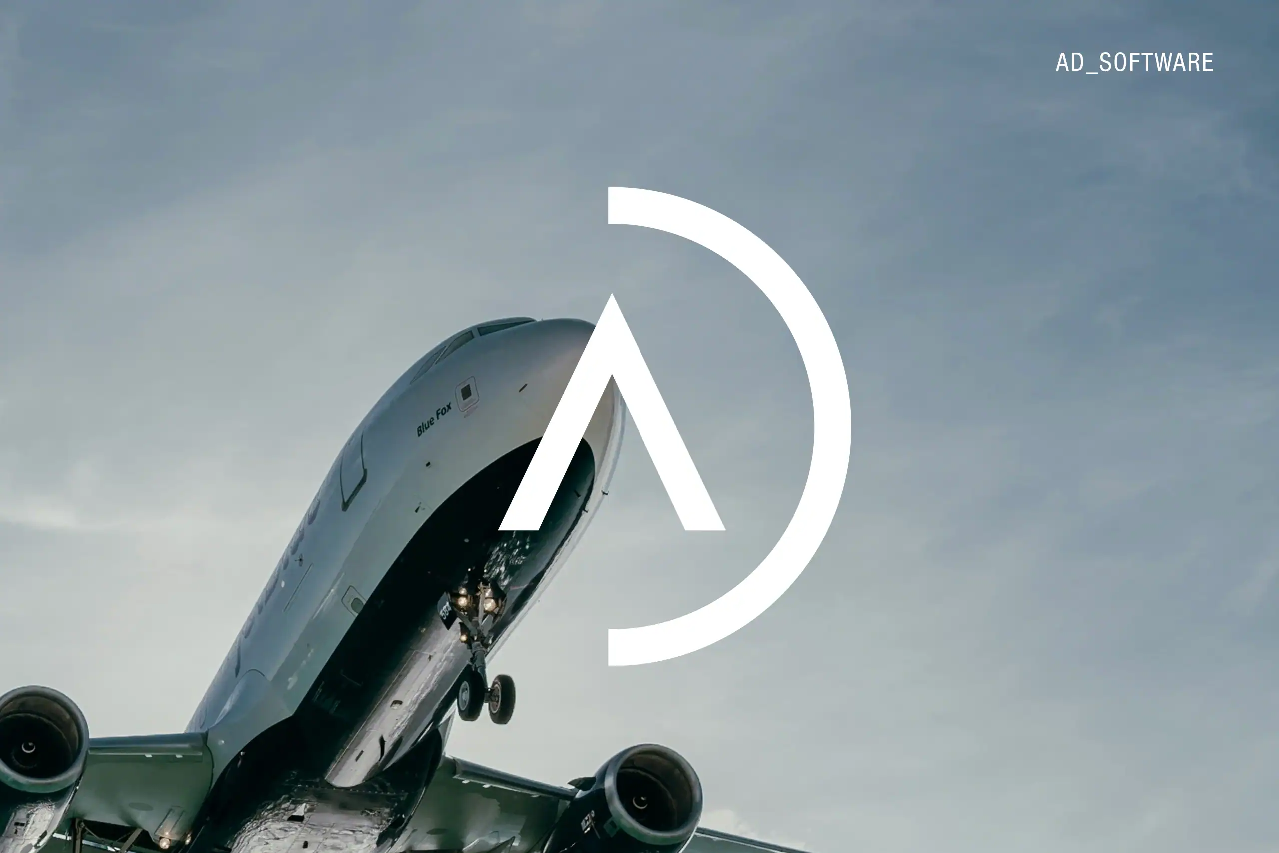 Création de marque et identité visuelle AD Software, logiciel aéronautique, par Blue1310 Genève