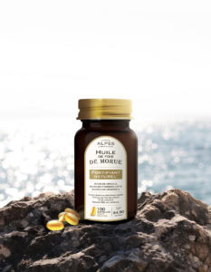 Création du packaging d'huile de foie de morue pour la marque Vitalys Alpes en Savoie