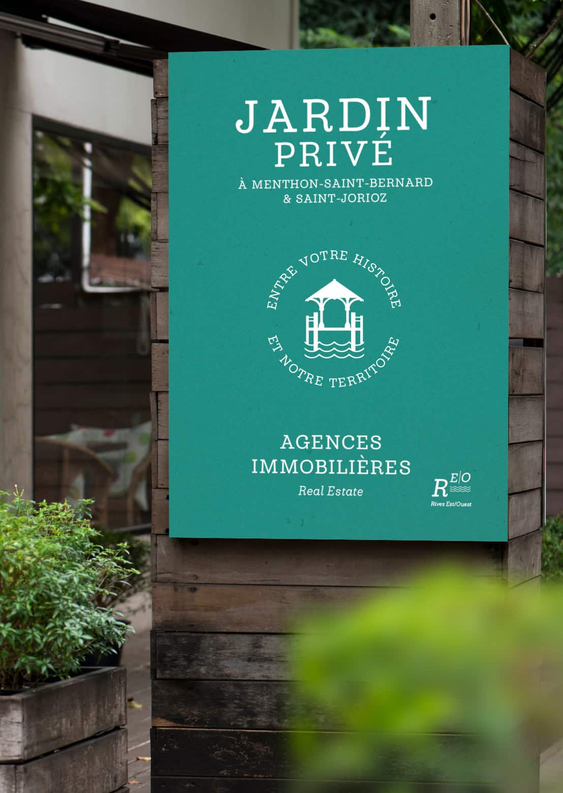 Enseigne, création de marque, logo de l'agence Jardin Privé à Saint-Jorioz en Haute-Savoie