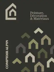 Univers graphique Comptoir Alpin, identité visuelle pour une enseigne de peinture, décoration et matériaux par Blue1310
