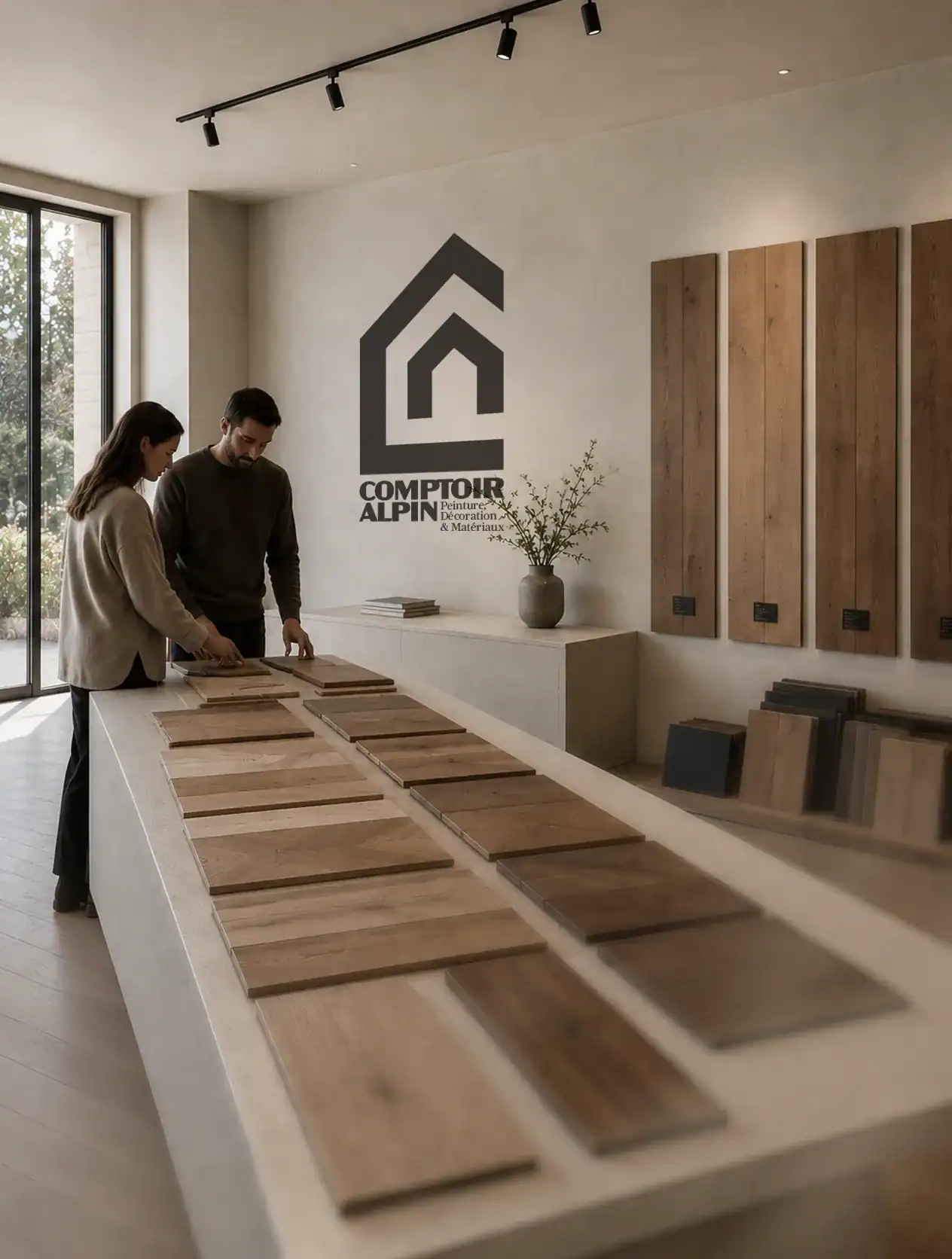 Direction artistique et identit&eacute; visuelle Comptoir Alpin &ndash; showroom Gen&egrave;ve