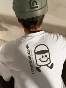 Merchandising et branding T-shirt Comptoir Alpin – Genève
