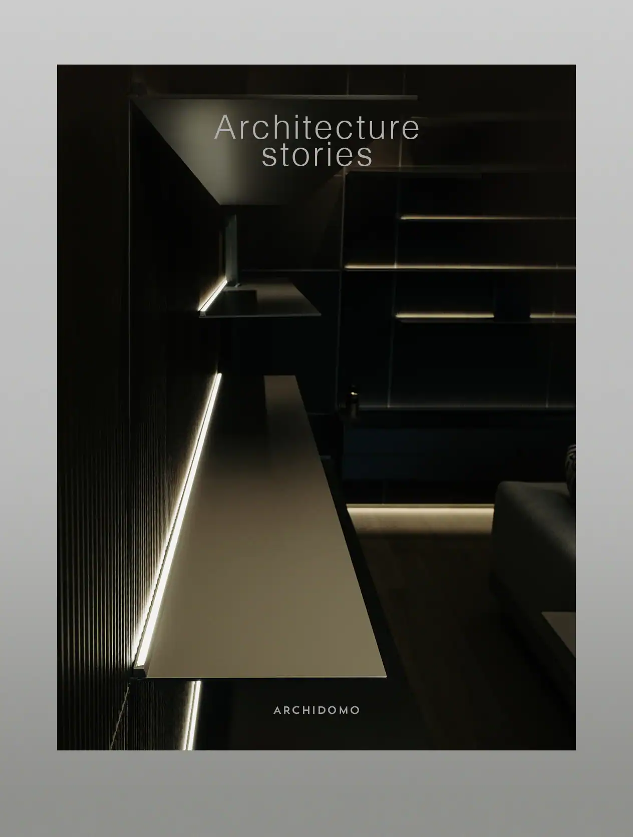 Couloir intérieur avec lignes lumineuses